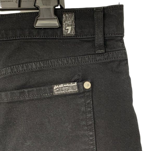 7 For All Mankind Womens Black Denim Cutoff High-Rise Jeans Shorts Size 32 3223 - Picture 8 of 12